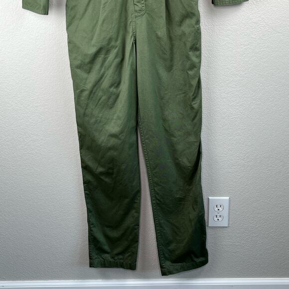 Tularosa Green Long Sleeve Zip Front Collared Utilitarian Jumpsuit XS/Small - Picture 10 of 16